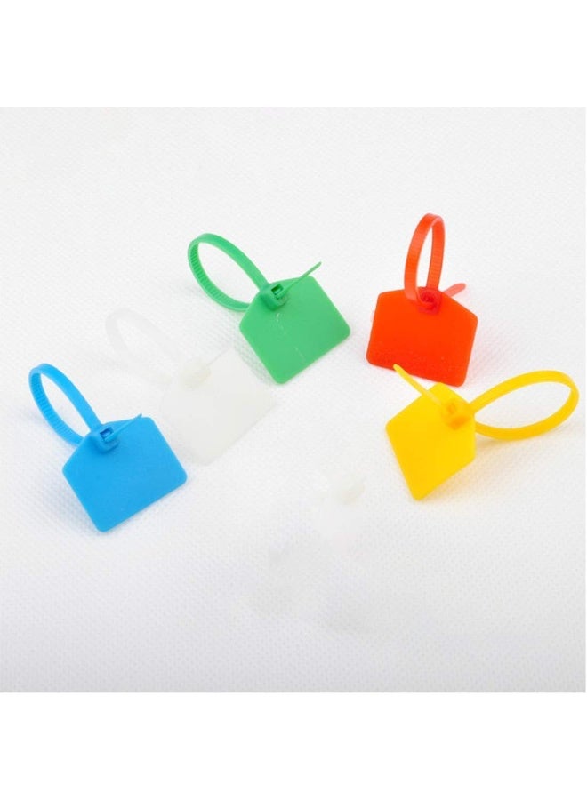 Cable Zip Tie with Tag,Wire Zip Ties with Label,100 Pcs Plastic Nylon Cable Ties,Multi Color Self-Locking Write on Tie Wraps - Image 3